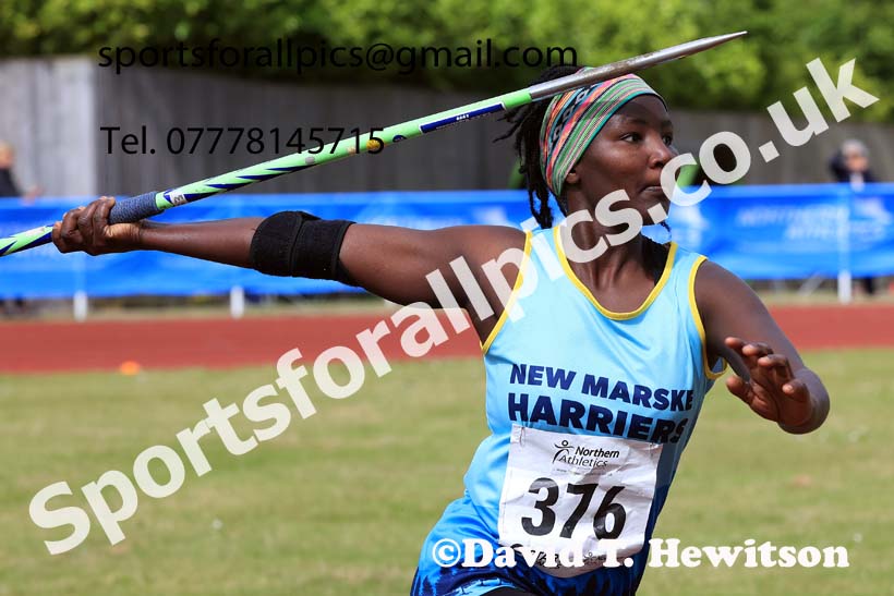 Senior Womens javelin, 2024 Northern Senior and Under-20s Track and Field Champs, Middlesbrough.  Photo: David T. Hewitson/Sports for All Pics